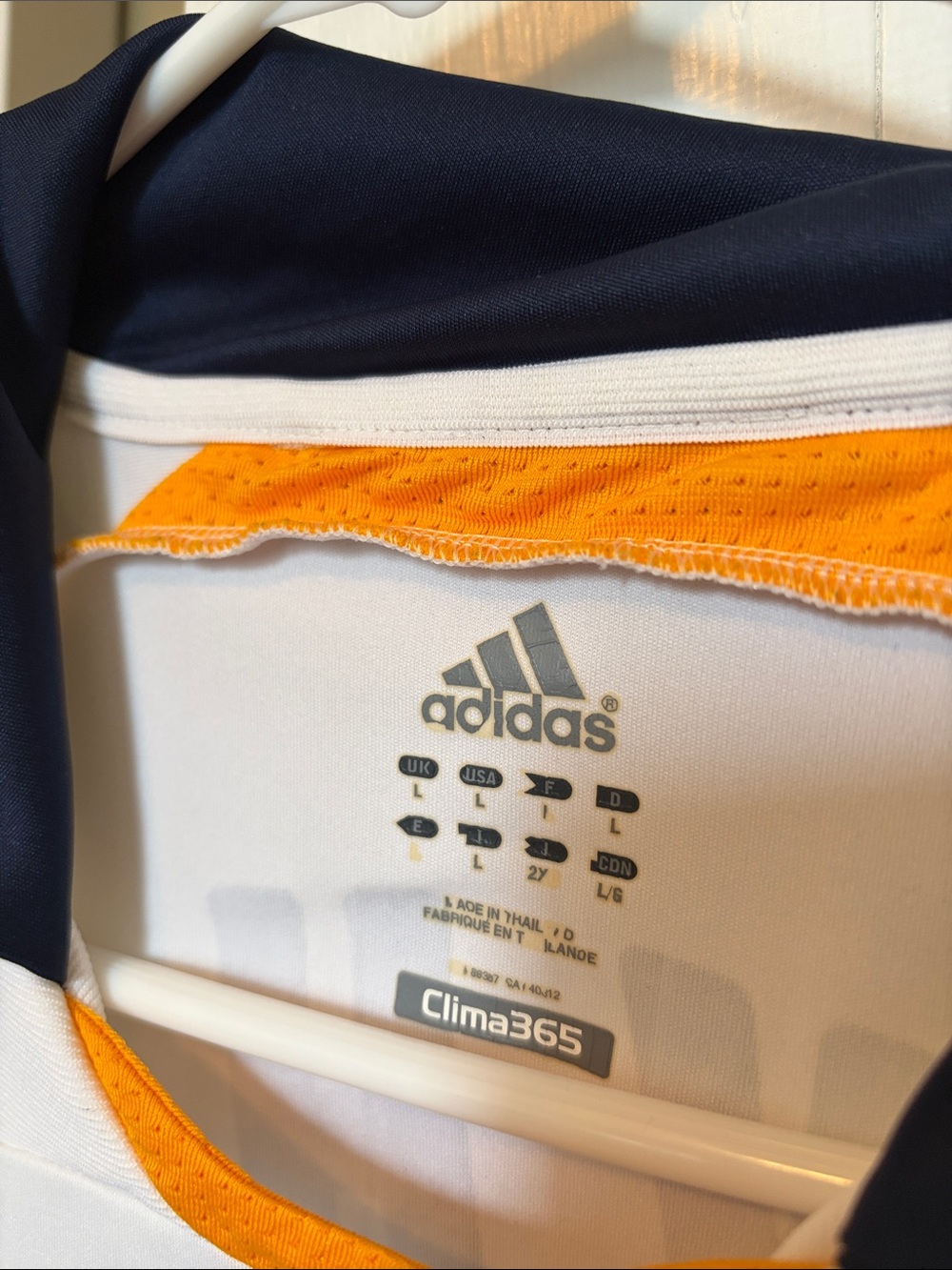 adidas Beckham White and Gold LA Galaxy Soccer Jersey - Picture 3 of 4
